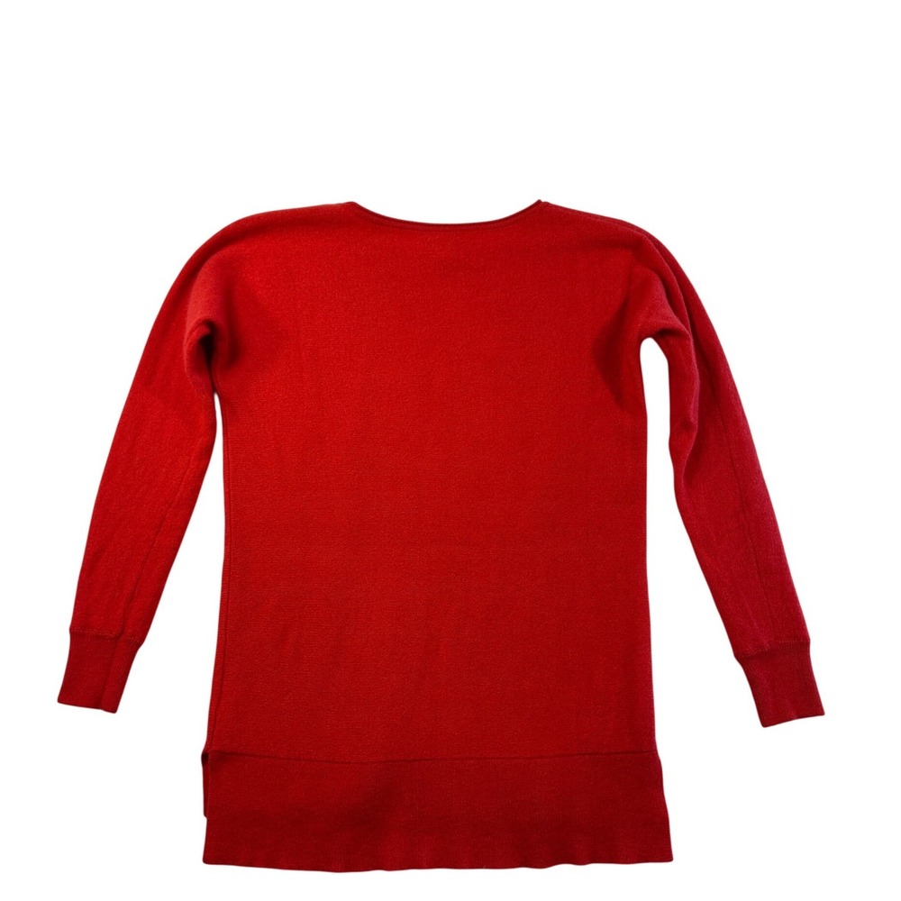 Halogen Womens Red Cashmere Wool Blend Crew Neck High Low Sweater Small - Picture 3 of 8